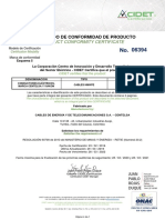 Certificado 06394 Cables HMWPE