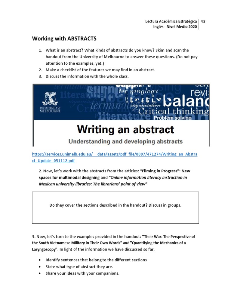 Working With Abstracts Complete 2020 | PDF | Abstract (Summary) | Librarian