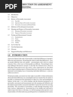 Unit 1 Introduction To Assessment and Testing: Structure