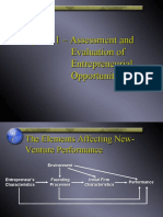 Assessing Entrepreneurial Opportunities & New Venture Performance