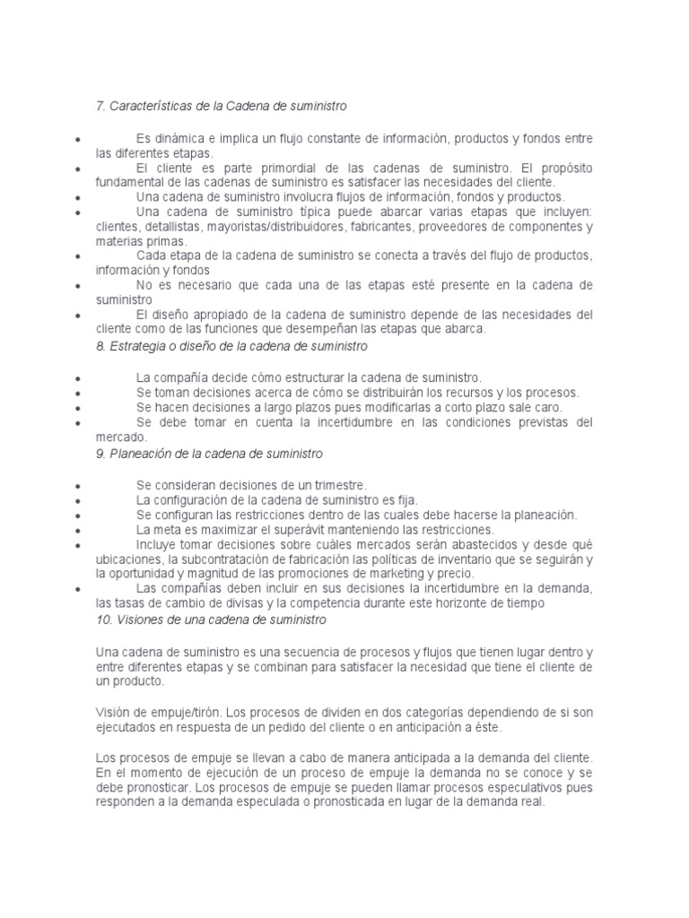 Características de La Cadena de Suministro | PDF | Economias | Business