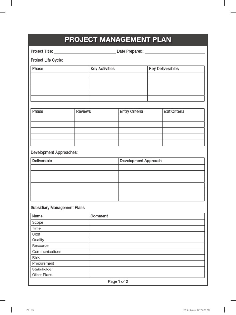 Project Management Plan Template | PDF | Art