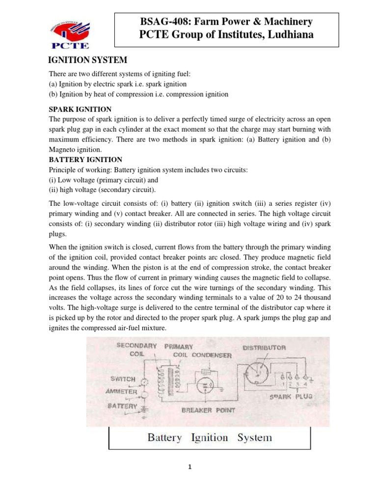 PCTE Group of Institutes, Ludhiana BSAG408 Farm Power & Machinery