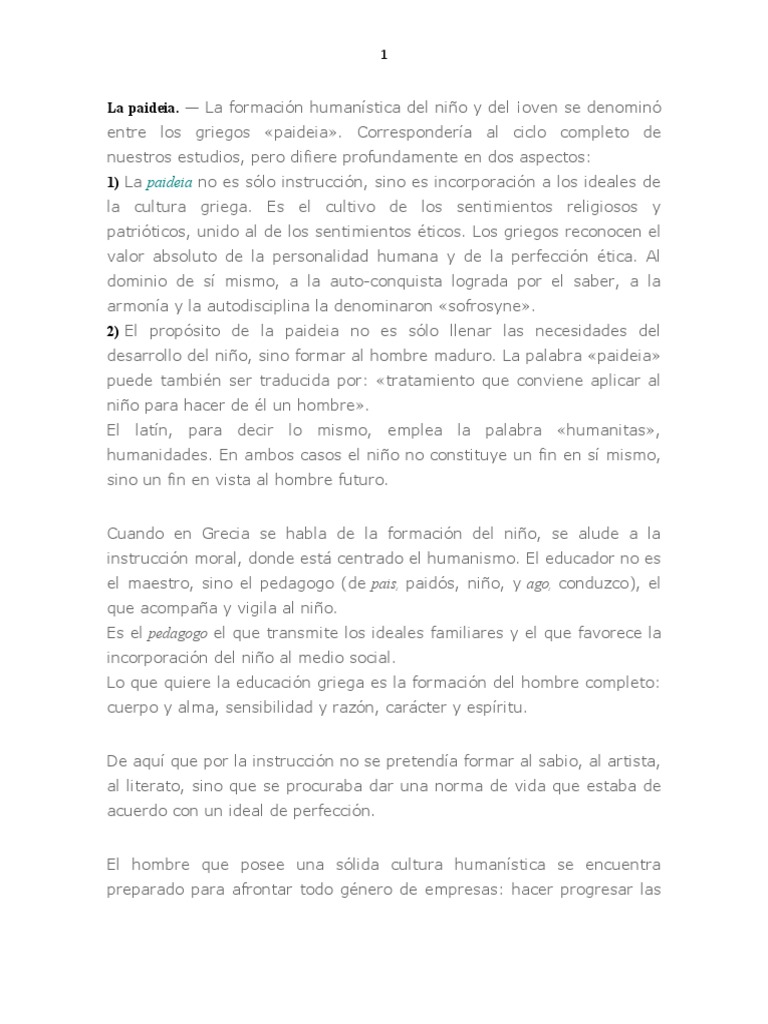 La Paideia: Educación en la Antigua Grecia | PDF | Esparta | Antigua Grecia