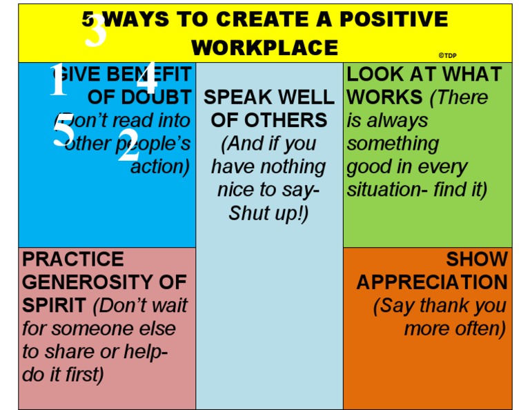5 Tips for a Positive Workplace | PDF