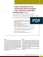 Estudio Comparativo de Las Características Físico-Mecánicas de Dos Cementos Comerciales Pórtland Tipos 1 y 3