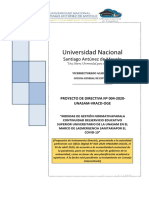 Proyecto de  Normativa de Gestion en tiempo de COVID-19 - Abril  2020 - No se tomo en cuenta