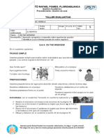 Taller Evaluativo # 5 Ingles Grado 4º