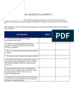 LDM 2 Module 3A Lesson 2: Questions True False