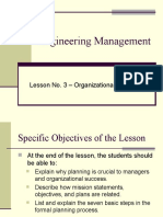 Lesson No. 3 - Organizational Planning