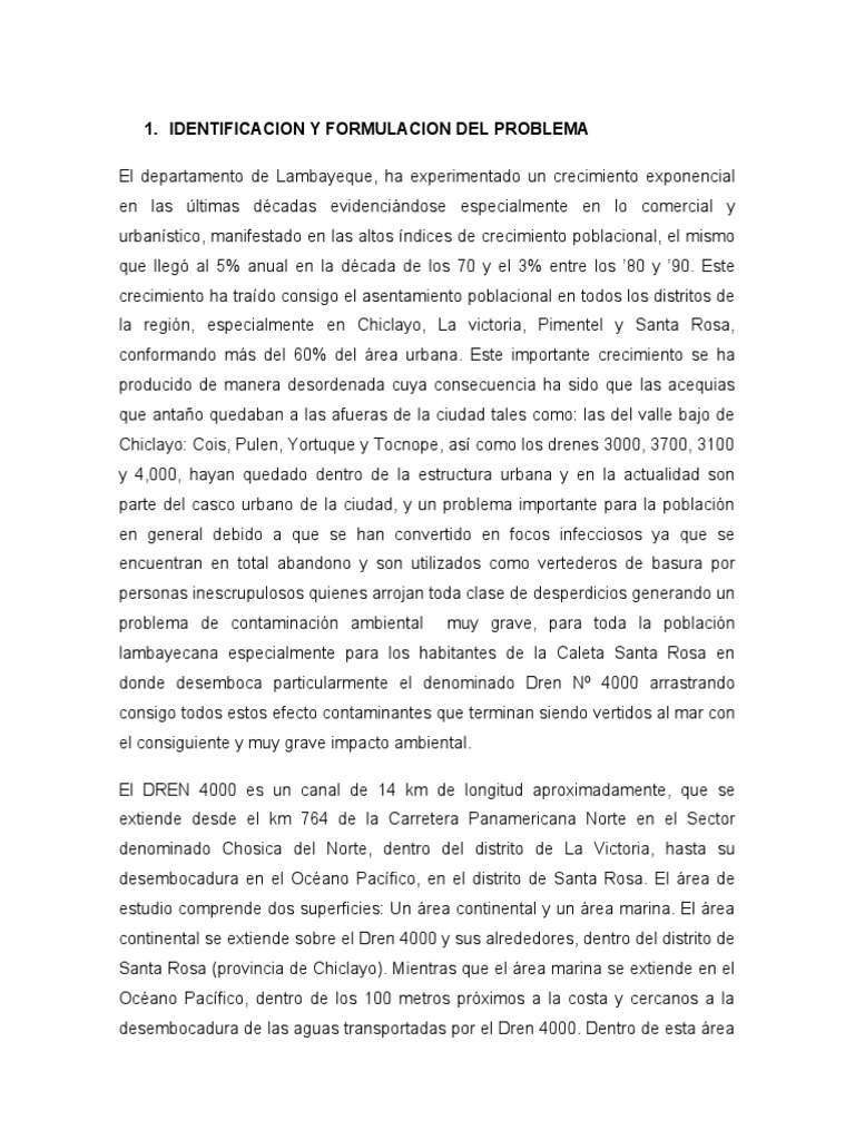Impacto del Dren 4000 en Chiclayo | PDF | Residuos | Contaminación