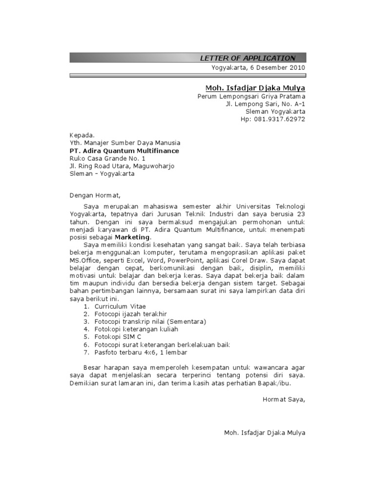 Surat Pengesahan Kerja Sendiri