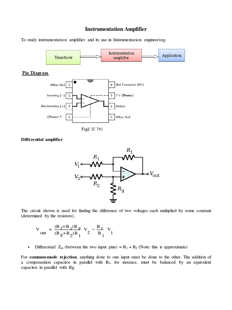 The Instrumentation Amplifier Pdf Amplifier Operational Amplifier