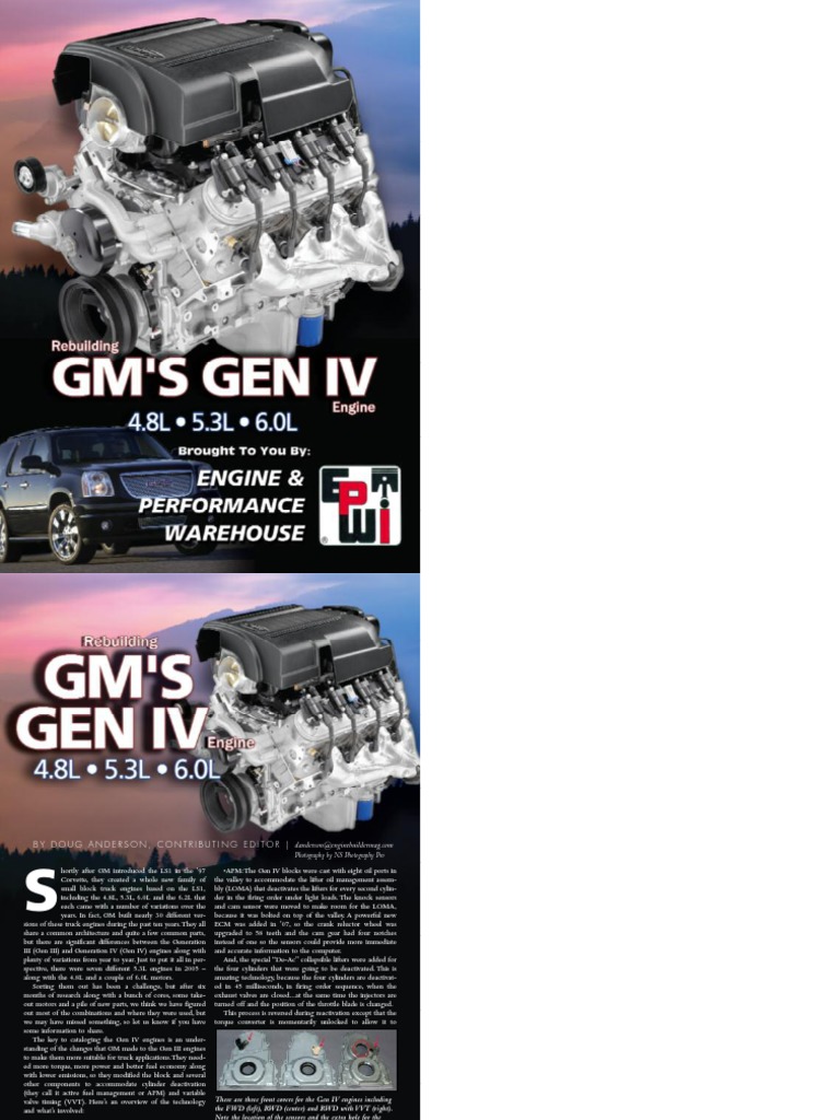 Rebuilding GMs Gen 4 Engine PDF Engine Technology Automotive