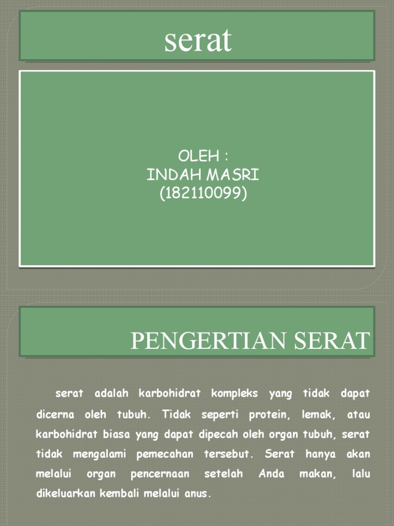 Pengertian dan Manfaat Serat Pangan | PDF | Kesehatan Holistik ...