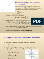 Boyce/Diprima/Meade Global Ed, CH 2.2: Separable Equations: X F DX Dy