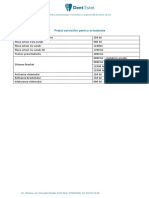 Pretul Serviciilor Pentru Ortodontie 2020 PDF