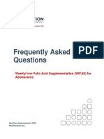 Frequently Asked Questions: Weekly Iron Folic Acid Supplementation (WIFAS) For Adolescents