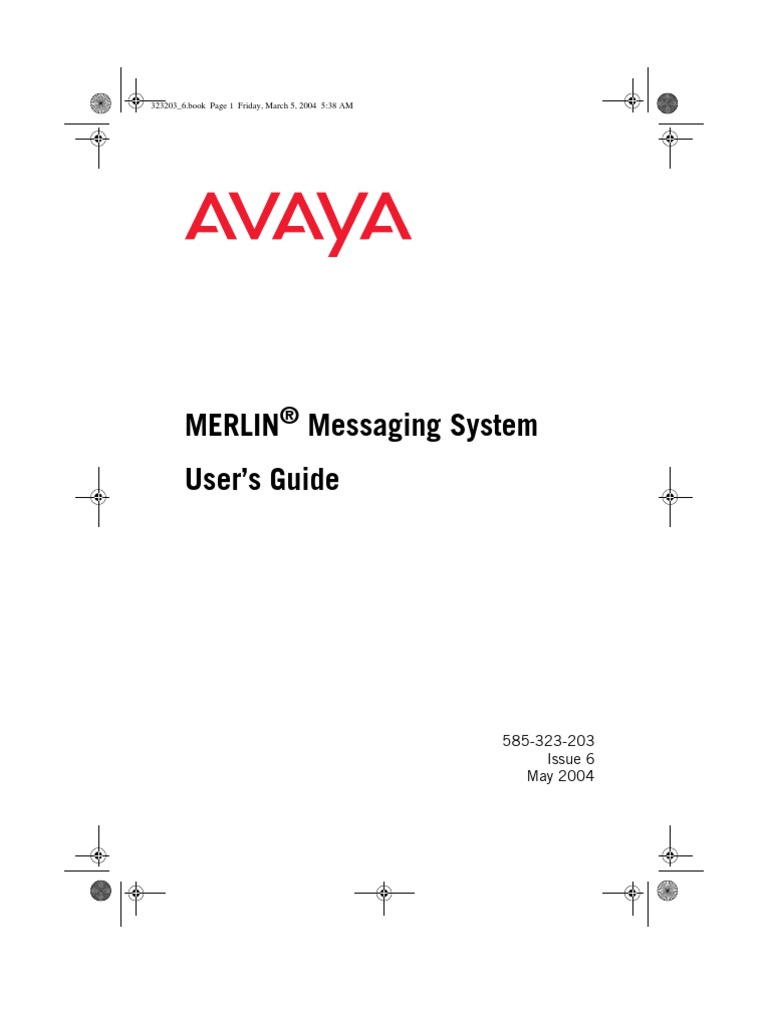 Merlin Messaging System User's Guide: 323203 - 6.book Page 1 Friday ...