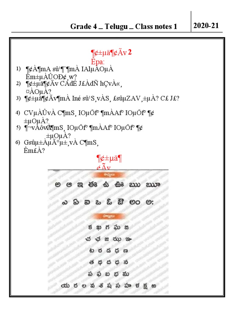 Class Notes 1 On Varnamaala