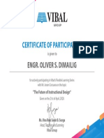 Certificate of Participation: Engr. Oliver S. Dimailig