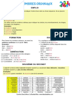 Fiche Les Nombres Ordinaux 1 PDF