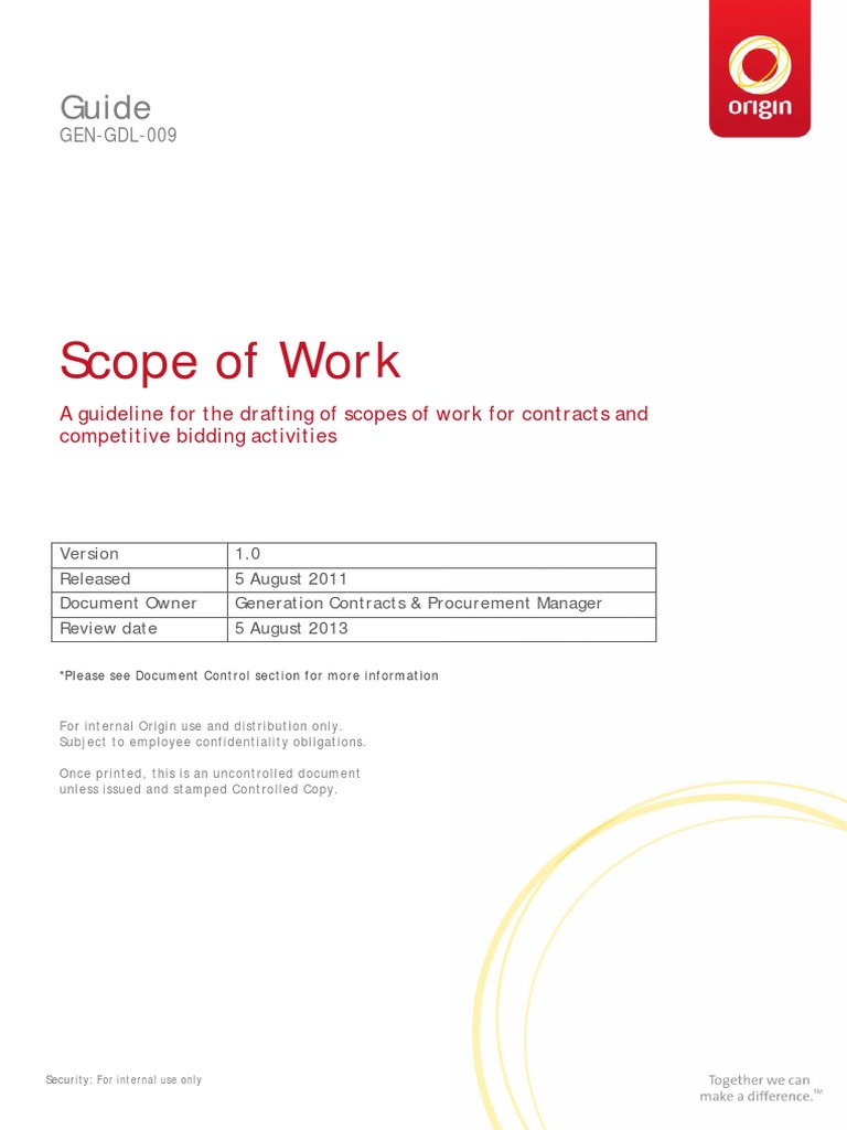 Scope of Work Drafting Guide | PDF | General Contractor | Quality Assurance