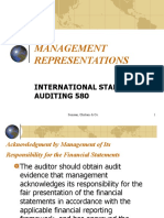 Management Representations: International Standard On Auditing 580