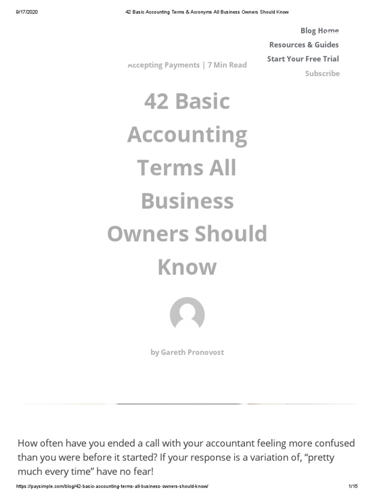 42 Basic Accounting Terms & Acronyms All Business Owners Should Know