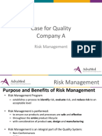 Case For Quality Company A: Risk Management