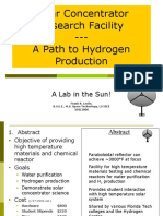 Solar Concentrator Research Facility - A Path To Hydrogen Production