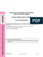Advanced Subsidiary GCE (H635) Advanced GCE (H645) Further Mathematics B (MEI) Formulae Booklet