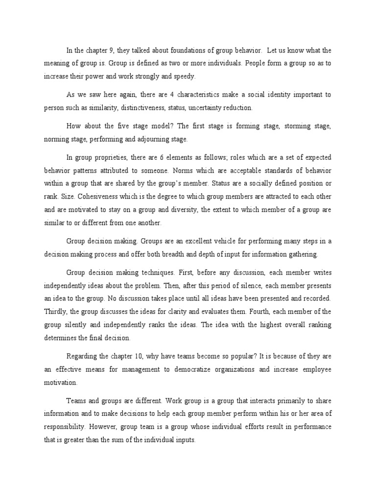 Summary of Chapter 9 and 10 | PDF | Decision Making | Action (Philosophy)
