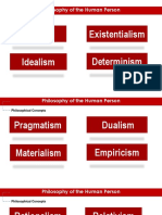 Realism Idealism Existentialism Determinism: Philosophy of The Human Person