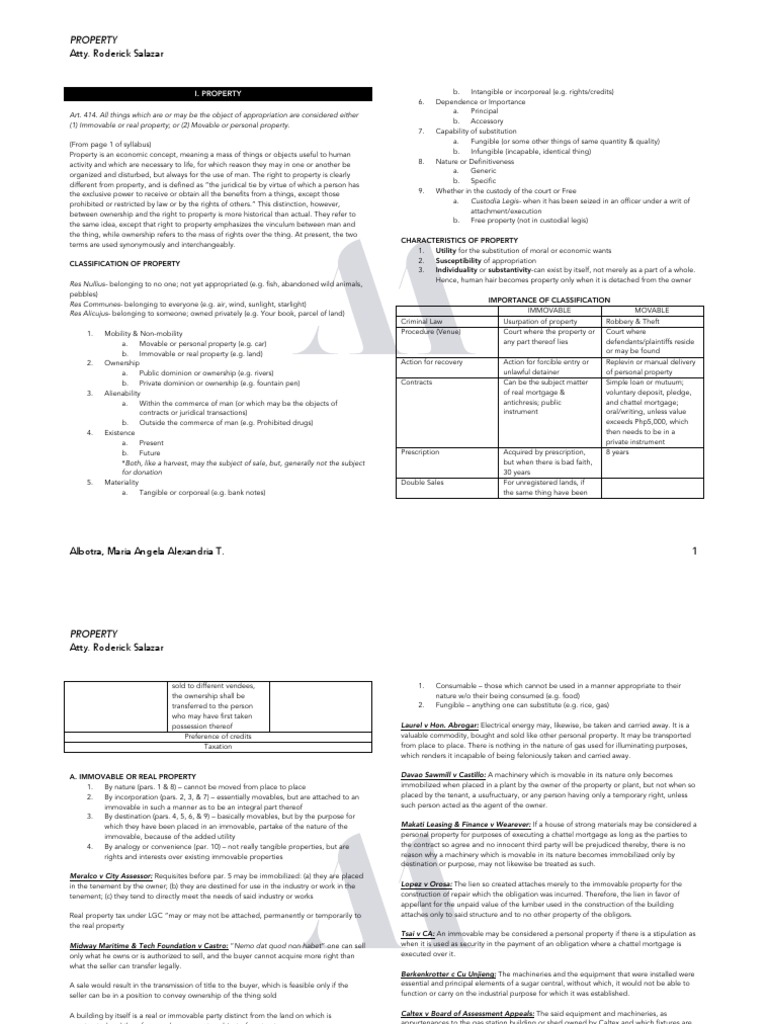 Understanding Property Classification and Rights | PDF | Ownership ...