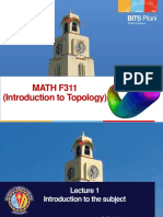 MATH F311 (Introduction To Topology) : BITS Pilani