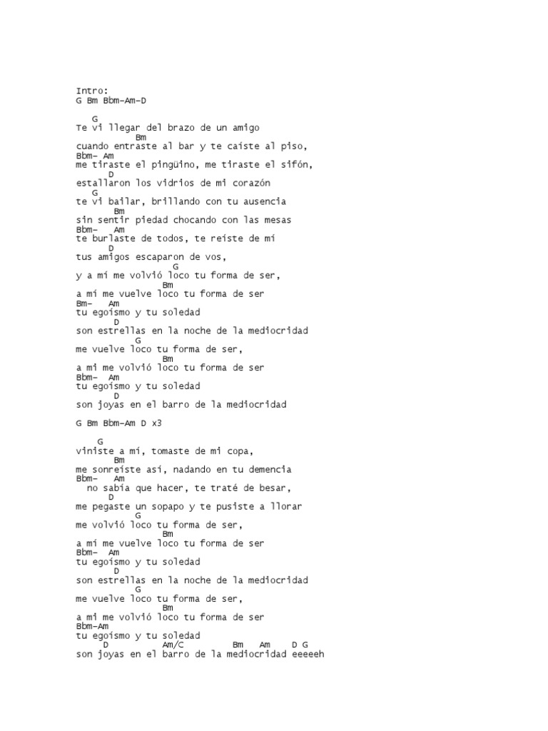 Loco Tu Forma de Ser | PDF