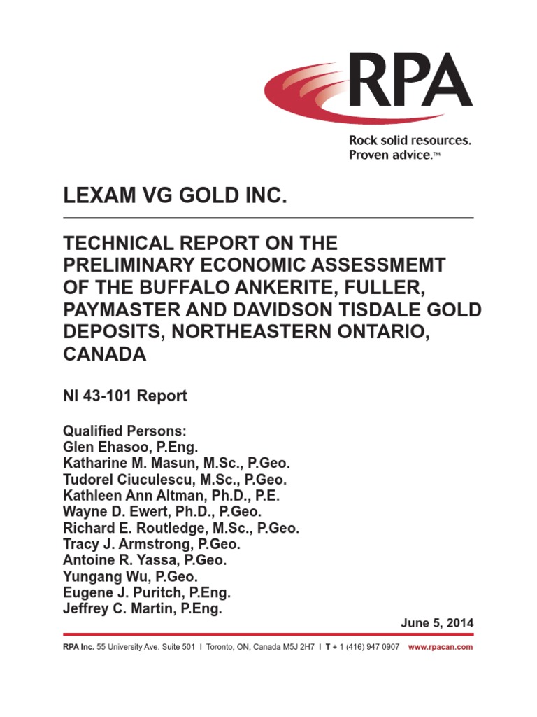 2014 PEA Report PDF | PDF | Risk | Mining