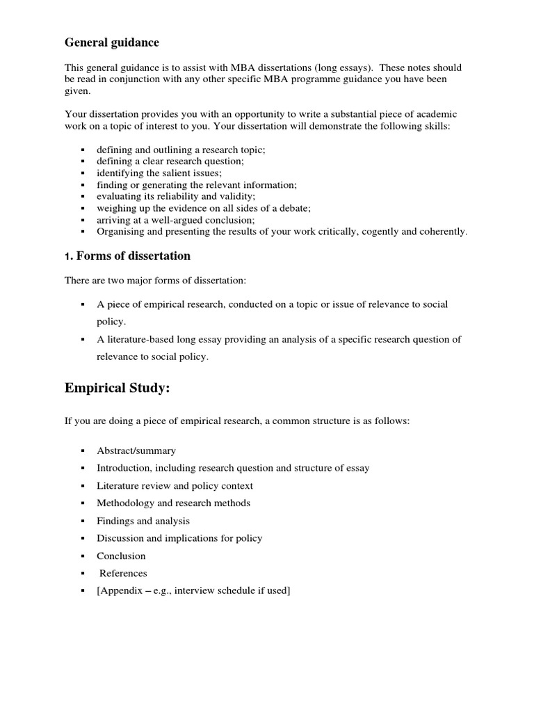General Guidelines Dissertation | PDF | Thesis | Empirical Research