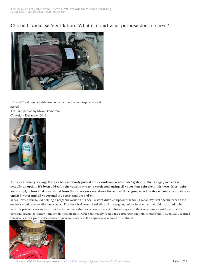 Closed Crankcase Ventilation What Is It and What Purpose Does It Serve? PDF Internal