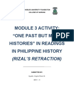 "One Past But Many Histories" in Readings in Philippine History (Rizal's Retraction)