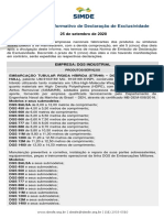 IDE 007/20 Informativo de Declaração de Exclusividade DGS 25.09.2020