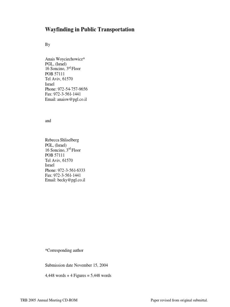 Wayfinding in Public Transportation PDF | PDF | Public Transport ...
