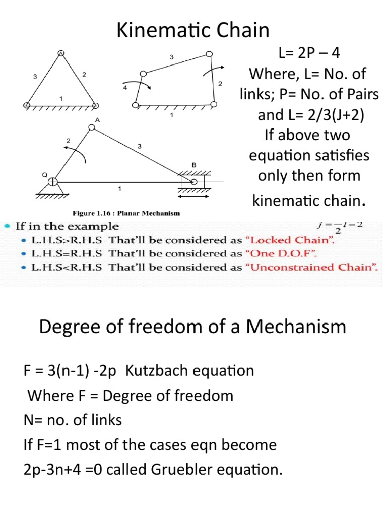 Kinematic Chains and Degrees of Freedom | PDF