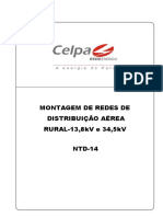 Montagem de redes de distribuição aérea rural 13,8kV e 34,5kV