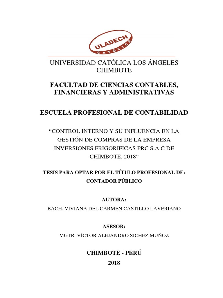 Control Interno en Compras PRC S.A.C. | PDF | Contabilidad | Auditoría