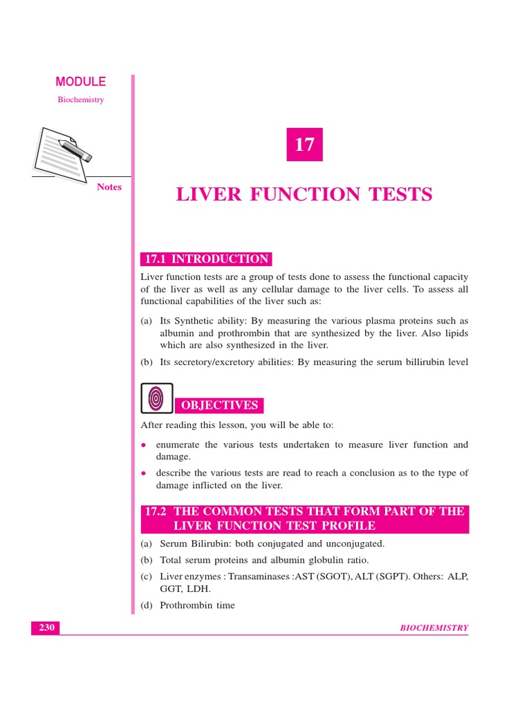 Overview of Liver Function Tests | PDF | Alanine Transaminase ...
