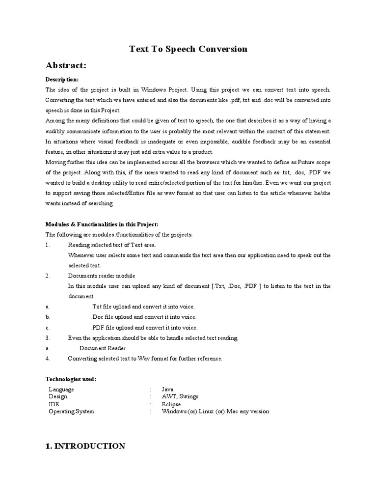 45 JAVA Text To Speech PDF Speech Synthesis Application