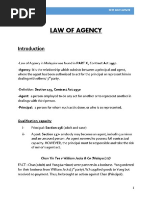 Law of Agency  PDF  Law Of Agency  Ratification