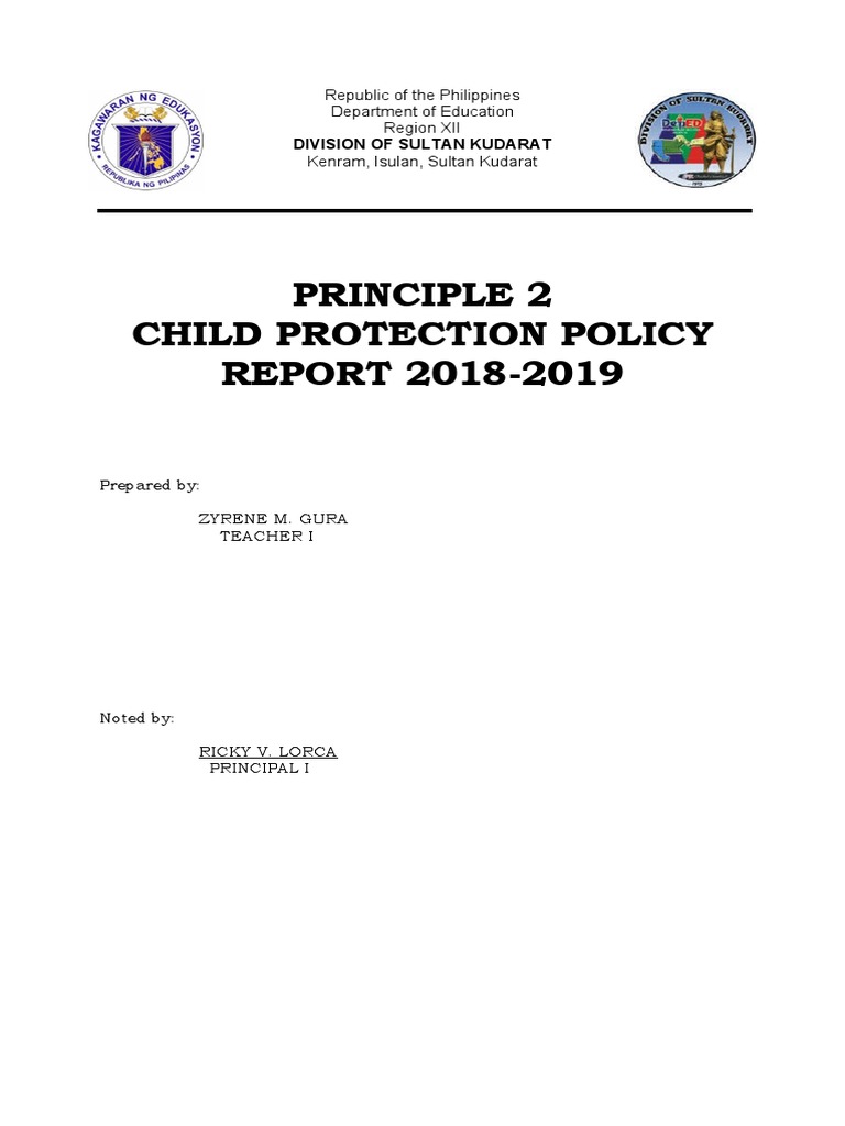Child Protection Policy Report 2018-2019 | PDF | Bullying | Applied Ethics